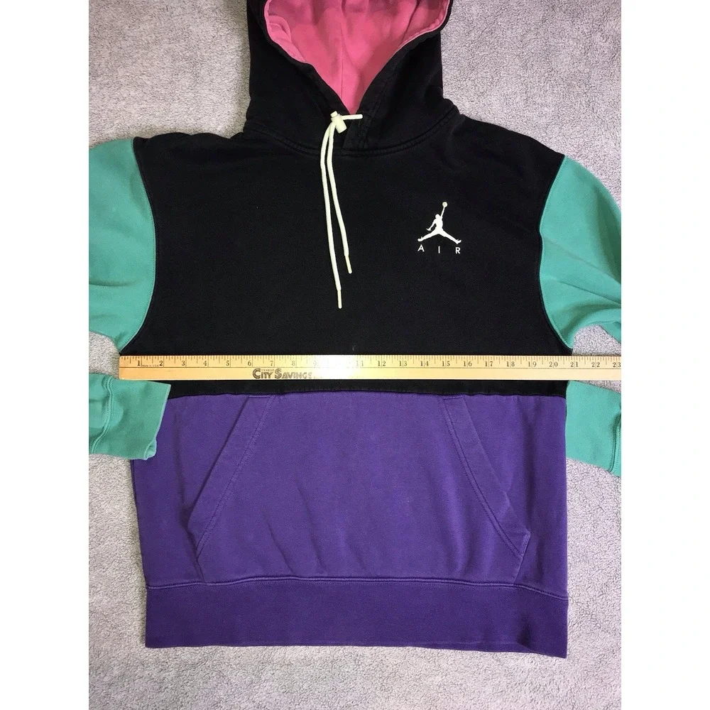 Nike‎ Air Jordan Retro Color Block Pullover Hoodie Sweatshirt Pocket Mens Small